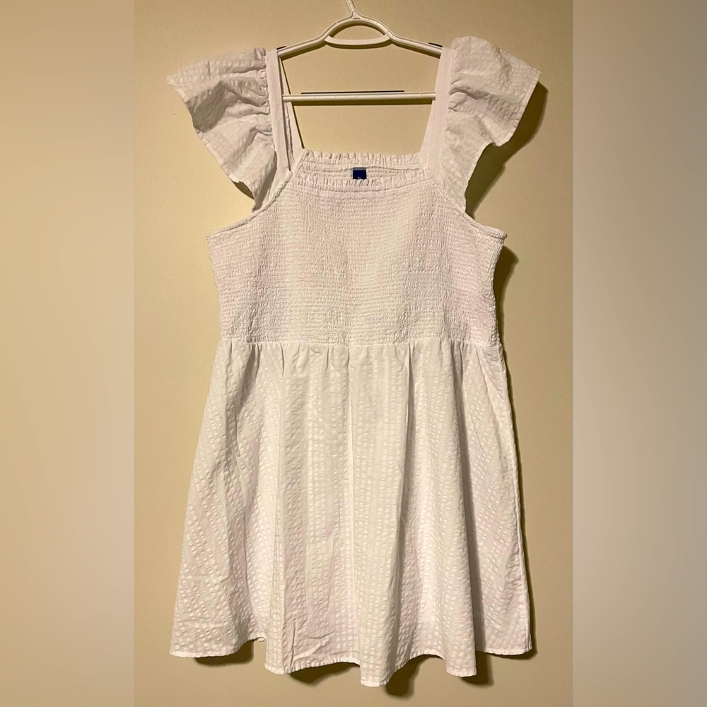 Old Navy Smocked Flutter Sleeve White Dress